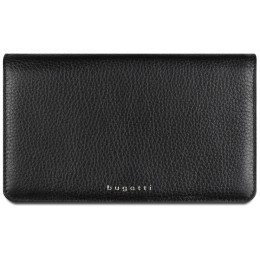 Кошелёк женский BUGATTI СУПЕР ЛЕДИ | LADY TOP, чёрный, натуральная воловья кожа, 19,5х2х11,2 см