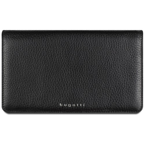 Кошелёк женский BUGATTI СУПЕР ЛЕДИ | LADY TOP, чёрный, натуральная воловья кожа, 19,5х2х11,2 см