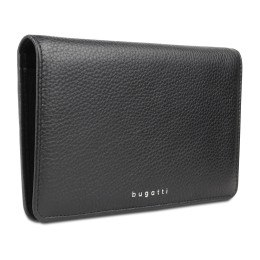 Кошелёк женский BUGATTI СУПЕР ЛЕДИ | LADY TOP, чёрный, натуральная воловья кожа, 19,5х2х11,2 см