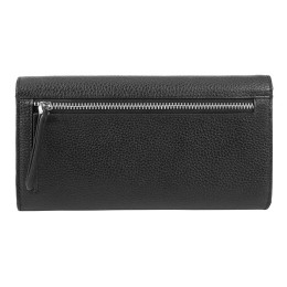 Кошелёк женский BUGATTI ЛИНДА | LINDA, чёрный, натуральная воловья кожа, 19х3х10 см