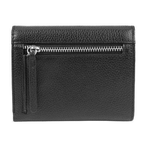 Кошелёк женский BUGATTI ЛИНДА | LINDA, чёрный, натуральная воловья кожа, 12х3х9,5 см