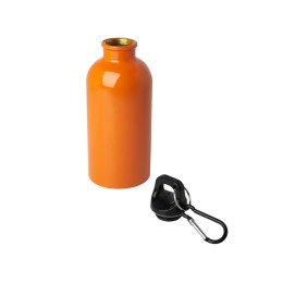 Одностенная бутылка для воды с карабином Oregon, изготовленная из нержавеющей стали, сертифицированной по стандарту RCS, объемом 400 мл - Оранжевый