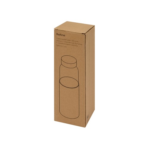 Бутылка для воды стеклянная "Refine", в чехле, 550 мл, зеленое яблоко