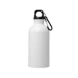 Одностенная бутылка для воды с карабином Oregon, изготовленная из нержавеющей стали, сертифицированной по стандарту RCS, объемом 400 мл - Белый