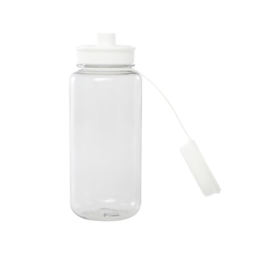 Спортивная бутылка Ryder из переработанного ПЭТ-пластика объемом 900 мл с многофункциональной крышкой, сертифицированная RCS - Белый