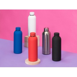 Вакуумная термобутылка "Cask" Waterline, soft touch, 500 мл, синий