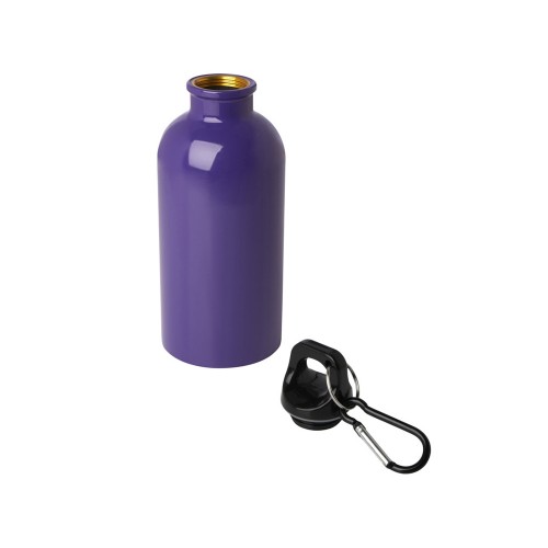 Одностенная бутылка для воды с карабином Oregon, изготовленная из нержавеющей стали, сертифицированной по стандарту RCS, объемом 400 мл - Пурпурный