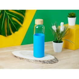 Бутылка для воды стеклянная "Refine", в чехле, 550 мл, голубой