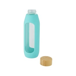 Tidan Бутылка из боросиликатного стекла объемом 600 мл с силиконовым держателем, tide green