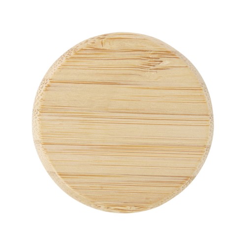 Стеклянная бутылка для воды Porto объемом 500 мл с силиконовой ручкой и бамбуковой крышкой - Синий