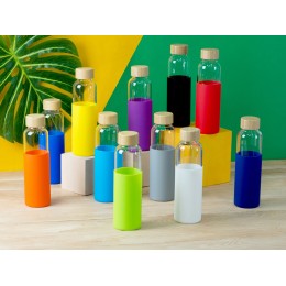 Бутылка для воды стеклянная "Refine", в чехле, 550 мл, красный