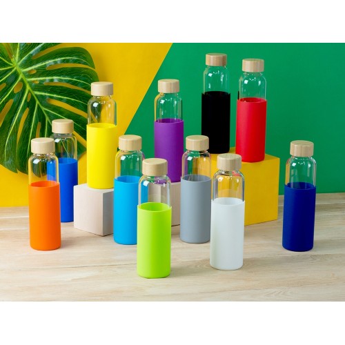 Бутылка для воды стеклянная "Refine", в чехле, 550 мл, фиолетовый