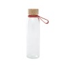 Стеклянная бутылка для воды Porto объемом 500 мл с силиконовой ручкой и бамбуковой крышкой - Brick