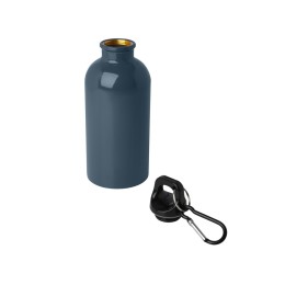 Одностенная бутылка для воды с карабином Oregon, изготовленная из нержавеющей стали, сертифицированной по стандарту RCS, объемом 400 мл - Hale Blue