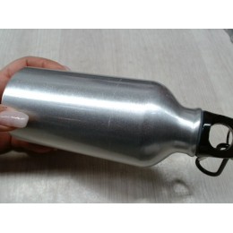 Бутылка "Hip S" с карабином 400мл, серебристый