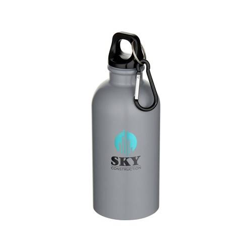 Oregon одностенная бутылка для воды с карабином, изготовленная из нержавеющей стали, сертифицированной по стандарту RCS, объемом 400 мл - Серый