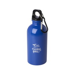 Одностенная бутылка для воды с карабином Oregon, изготовленная из нержавеющей стали, сертифицированной по стандарту RCS, объемом 400 мл - Ярко-синий