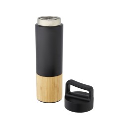 Torne Бутылка из нержавеющей стали объемом 540 мл с медной вакуумной изоляцией и внешней стенкой из бамбука, черный