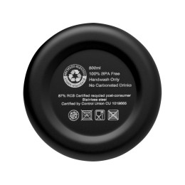 Spring медная бутылка с вакуумной изоляцией, сертифицированная согласно RCS, 500 мл - сплошной черный