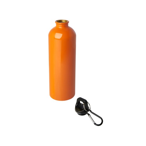 Одностенная бутылка для воды с карабином Oregon, изготовленная из нержавеющей стали, сертифицированной по стандарту RCS, объемом 750 мл - Оранжевый