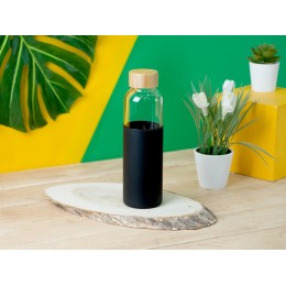 Бутылка для воды стеклянная "Refine", в чехле, 550 мл, черный