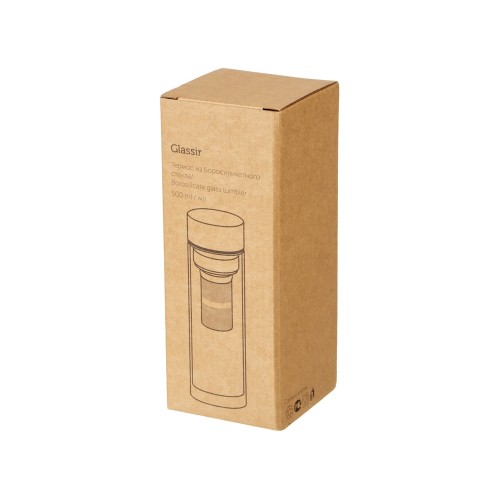 Стеклянная термобутылка "Glassir", 500мл, черный