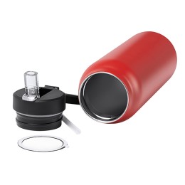 Термобутылка «Хэйду» с двойными стенками и корпусом из переработанной нержавеющей стали, красный