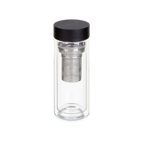 Стеклянная термобутылка "Glassir", 500мл, черный