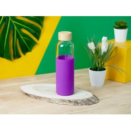 Бутылка для воды стеклянная "Refine", в чехле, 550 мл, фиолетовый