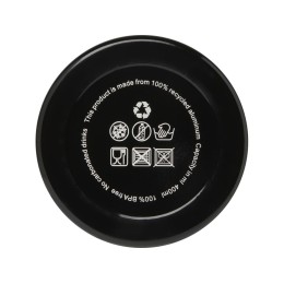 Бутылка для воды с карабином Oregon, объемом 400 мл, сплошной черный