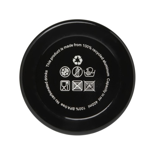 Бутылка для воды с карабином Oregon, объемом 400 мл, сплошной черный