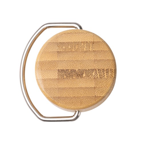 Термобутылка «Нобук» из переработанной нержавеющей стали, с бамбуковой крышкой, серый