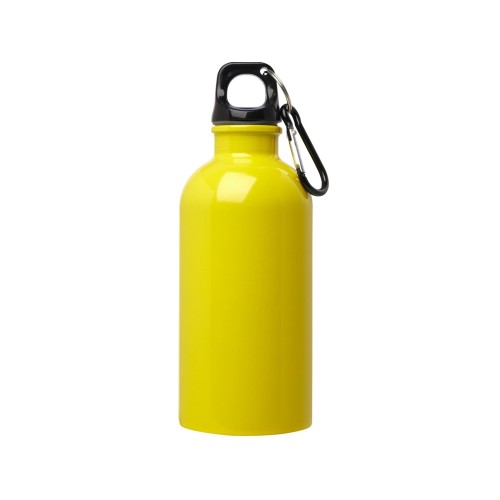 Одностенная бутылка для воды с карабином Oregon, изготовленная из нержавеющей стали, сертифицированной по стандарту RCS, объемом 400 мл - Желтый
