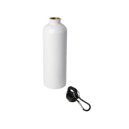 Одностенная бутылка для воды с карабином Oregon, изготовленная из нержавеющей стали, сертифицированной по стандарту RCS, объемом 750 мл - Белый