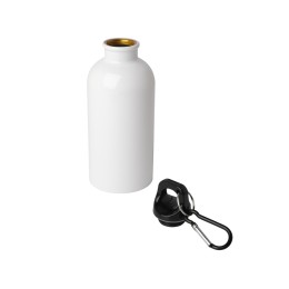 Одностенная бутылка для воды с карабином Oregon, изготовленная из нержавеющей стали, сертифицированной по стандарту RCS, объемом 400 мл - Белый