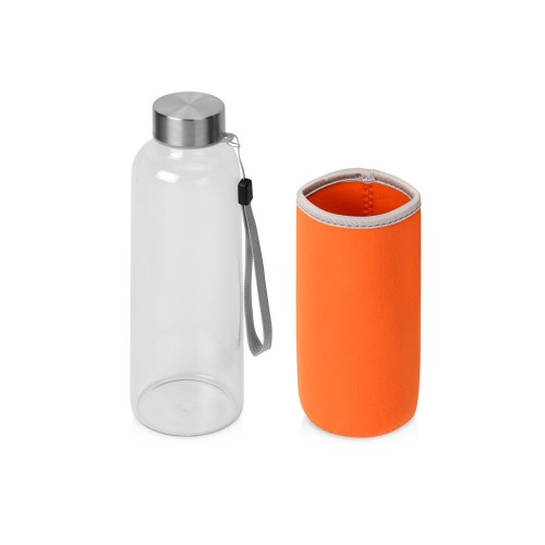 Бутылка для воды "Pure" c чехлом, 420 мл, оранжевый