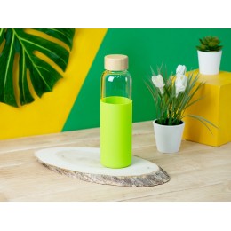 Бутылка для воды стеклянная "Refine", в чехле, 550 мл, зеленое яблоко