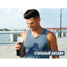 Бутылка для воды стеклянная "Refine", в чехле, 550 мл, черный