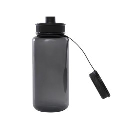 Спортивная бутылка Ryder из переработанного ПЭТ-пластика объемом 900 мл с многофункциональной крышкой, сертифицированная RCS - сплошной черный