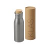 Вакуумная термобутылка с бамбуковой крышкой «Klas», 500 мл, серебристый