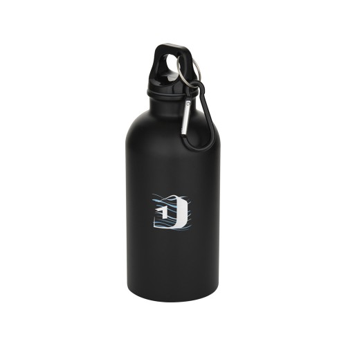 Oregon одностенная бутылка для воды с карабином, изготовленная из нержавеющей стали, сертифицированной по стандарту RCS, объемом 400 мл - Черный