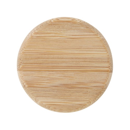 Стеклянная бутылка для воды Porto объемом 500 мл с силиконовой ручкой и бамбуковой крышкой - Серый