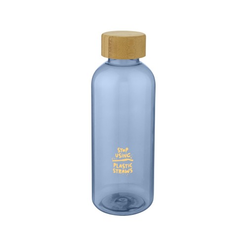 Ziggs спортивная бутылка из переработанного пластика объемом 650 мл, синий прозрачный