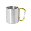 Кружка GUAYA с ручкой карабином, 230 мл, серебристый/желтый