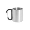 Кружка GUAYA с ручкой карабином, 230 мл, серебристый/черный