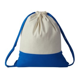 Рюкзак-мешок Cotton из хлопка 170 г, натуральный/синий