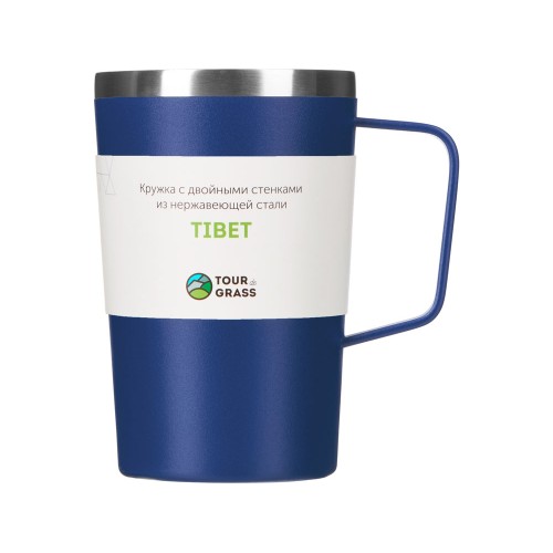 Стальная кружка с двойными стенками и порошковым покрытием "Tibet", нейви