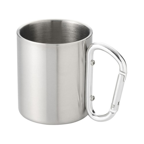 Термокружка с ручкой-карабином "Alps" 200мл, серебристый