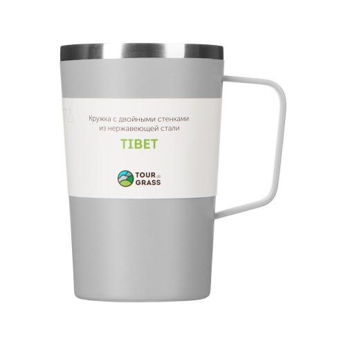 Стальная кружка с двойными стенками и порошковым покрытием "Tibet", серый