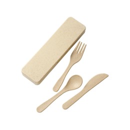 Набор столовых приборов Bamberg из бамбукового волокна, бежевый